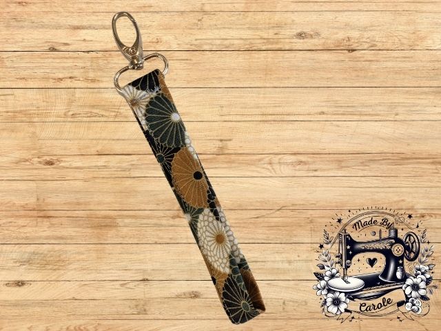 porte-clef-marron-fleur-geometrique Porte-clef