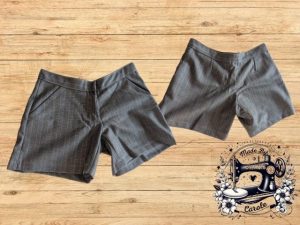 Short gris à rayure
